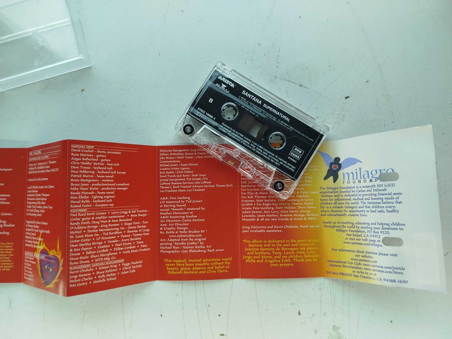 Santana Supernatural kaseta Arista Rock Latin Funk Soul Pop Blues