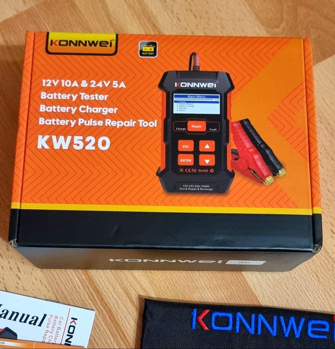 Зарядка+Тестер-Konnwei KW520 12V-24V