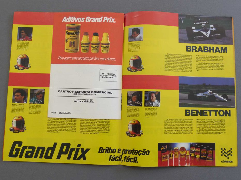 Suplemento Quatro Rodas Formula 1 III Concurso Grand Prix 1987