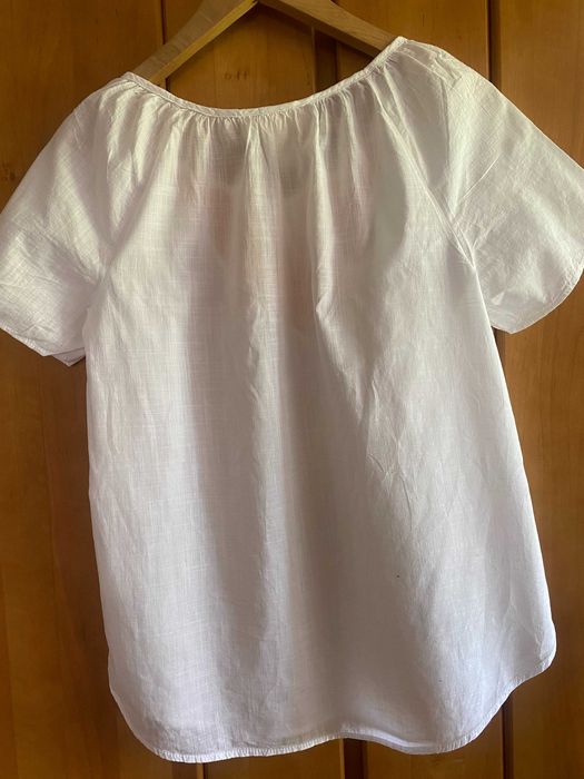 Biała bluza z pomarańczowym Haftem H&M S