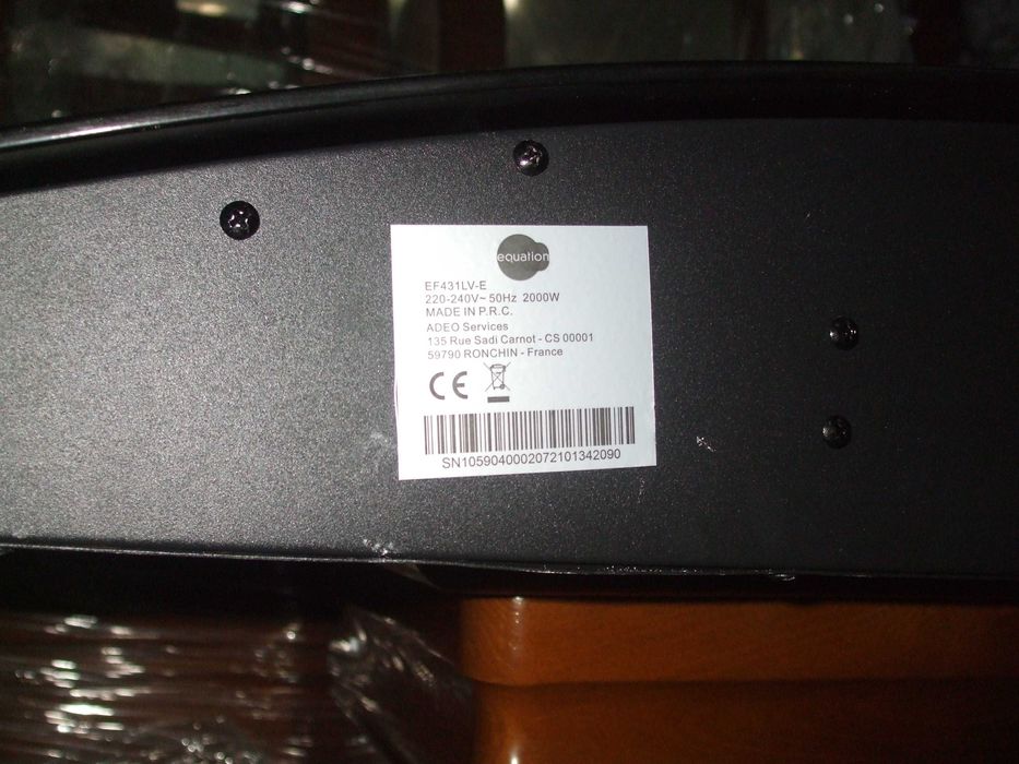 Lareira eletrica com comando e suporte parede diametro 60 altura x 90