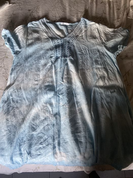 vestido azul bebe/branco