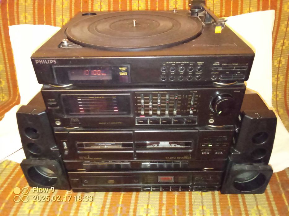 Wieża audio CD, Gramofon, Equalizer, Wzmacniacz mocy, Tape*2,radio