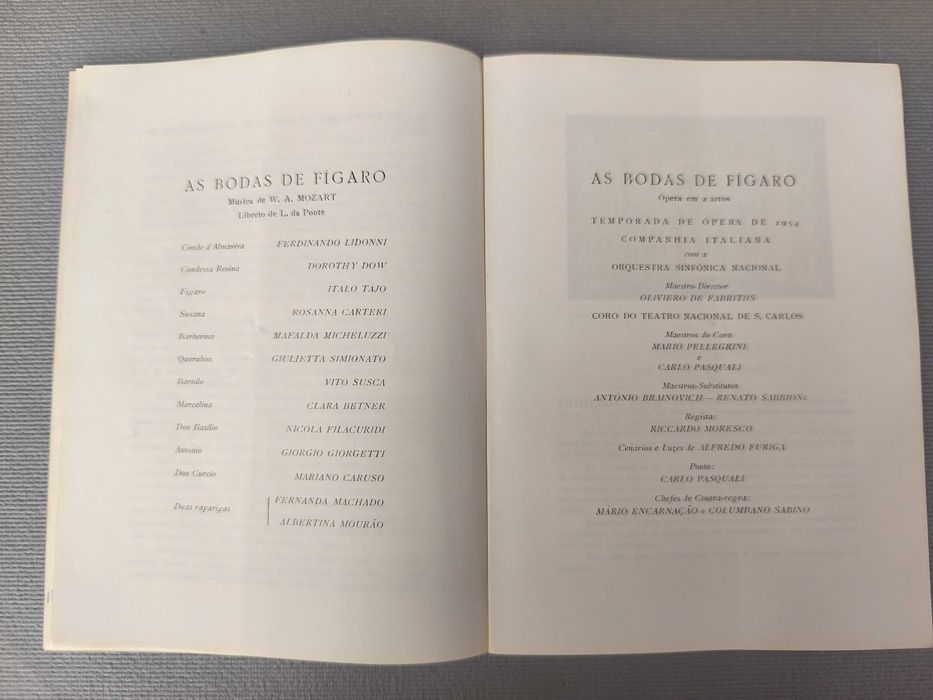 AS BODAS DE FÍGARO - Mozart
Programa e argumento Ópera S. Carlos