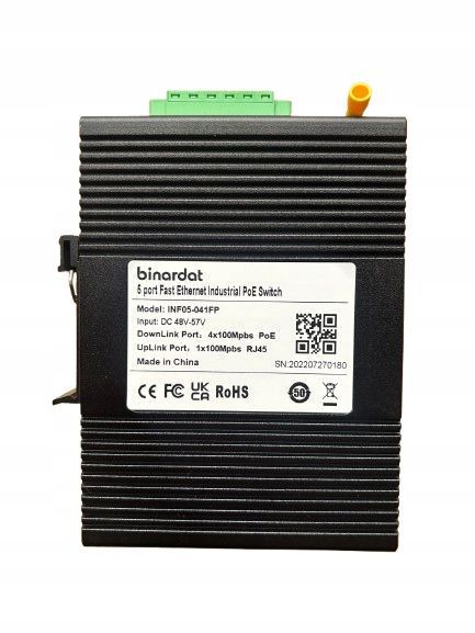 Binardat 5-portowy Gigabit Din Rail Ethernet Switch 4