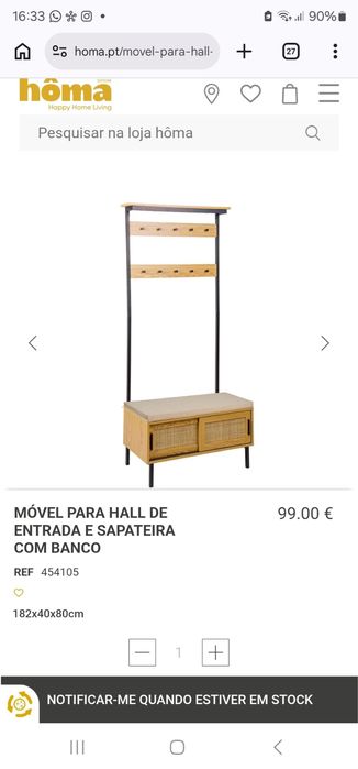 Movel para entrada com sapateira e banco