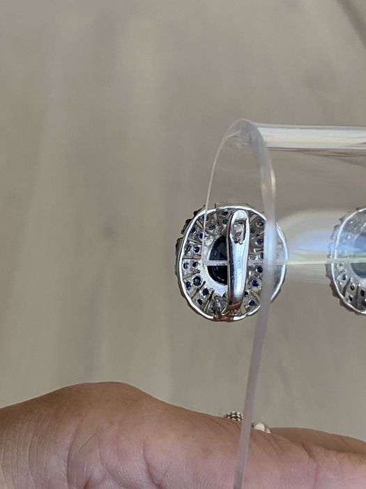 Серебряные серьги с сапфирами