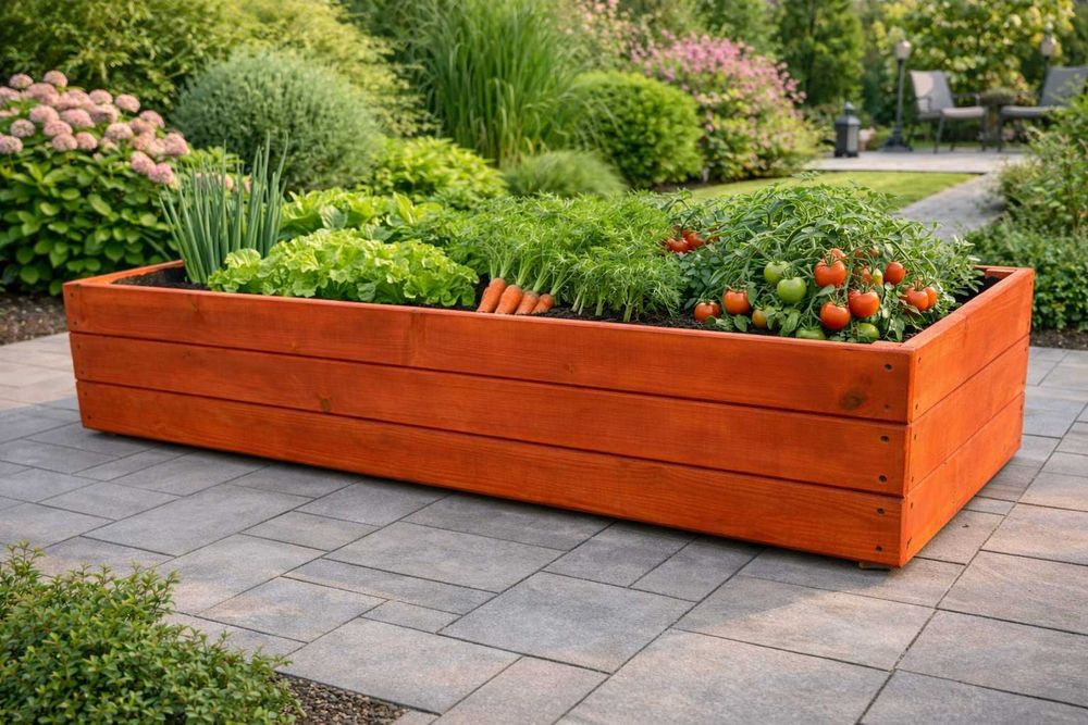 Warzywniak drewniany 150×53×27 cm – podwyższona grządka ogrodowa