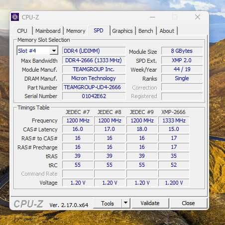 Модули пам'яті DDR4 2x8GB/2666 Team T-Force Vulcan Gray