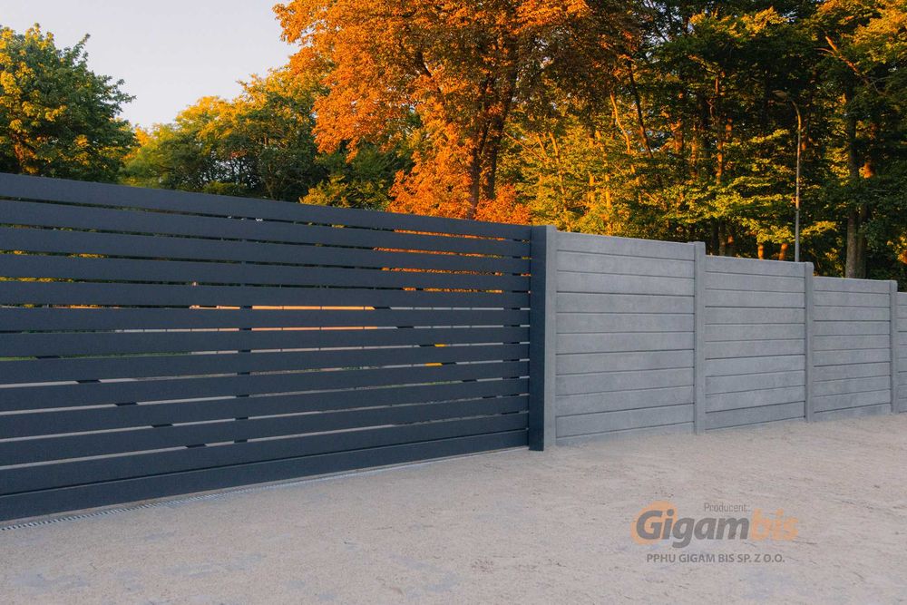ogrodzenia nowoczesne, metalowe, palisadowe