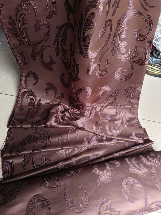 zasłony z metra BRĄZOWE Hafty, szer 150 cm DOBRA CENA