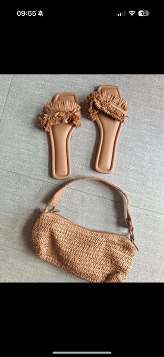 Komplet klapki torebka pleciona Primark r. 39