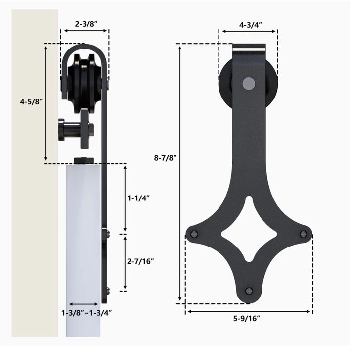 Carril para porta de correr estilo celeiro - nova
