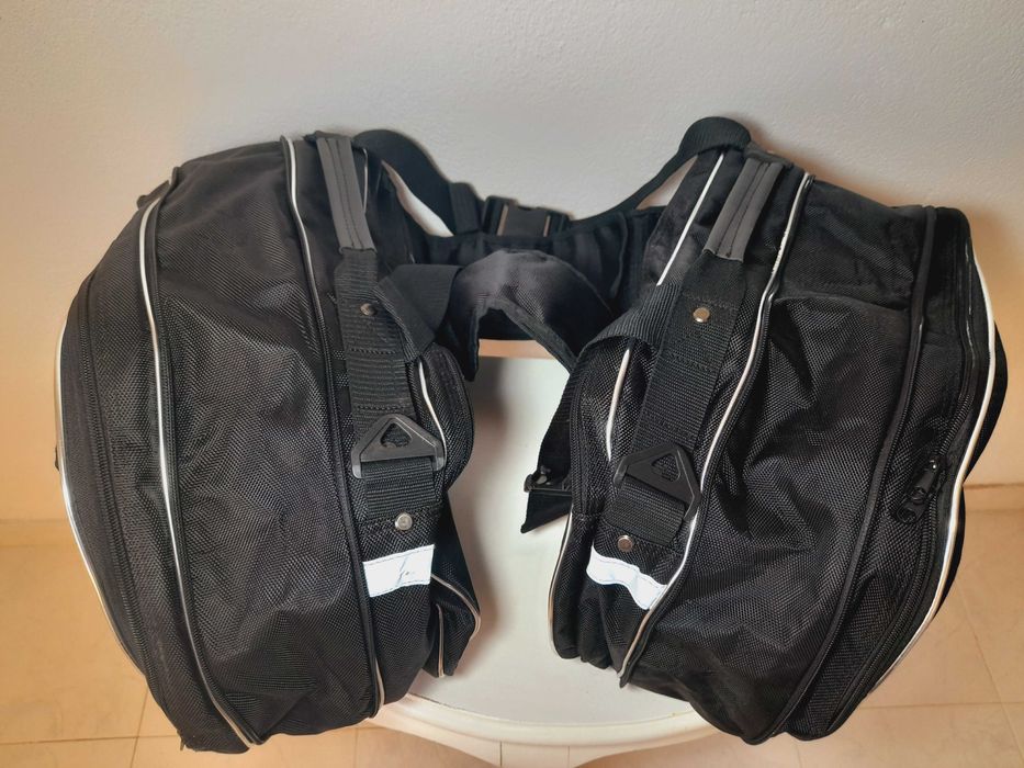 Malas Laterais Moto Tanked Racing Pretas - Como Novas!