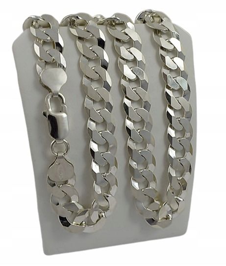 Gruby Łańcuszek Srebrny MĘSKI PANCERKA 12,5mm GRAWER -50 %