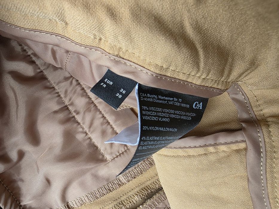 C&A Spodnie materiałowe - średni stan - slim fit S M camel