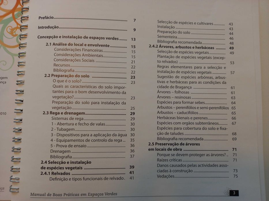 Manual de boas práticas em espaços verdes