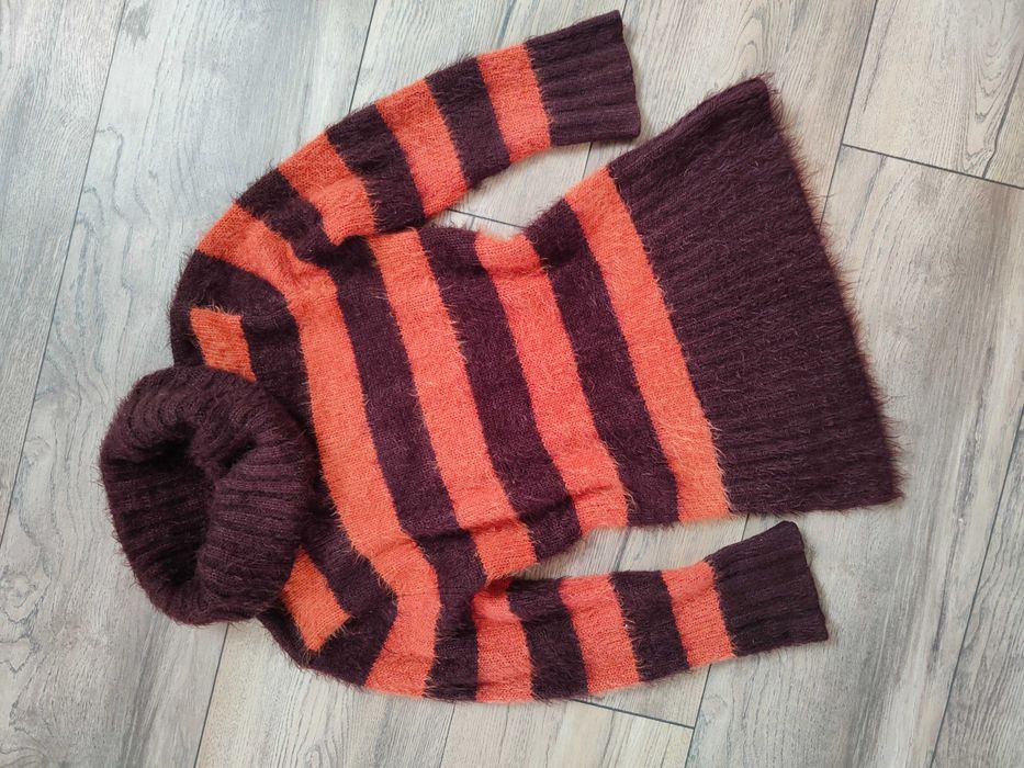 Golf sweter w Paski Pasiak Vintage