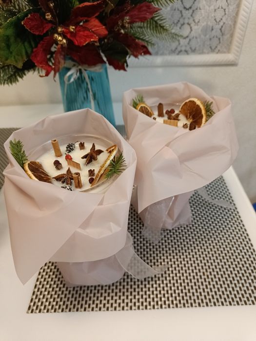 Свечи ручной работы ,свечи в бокале