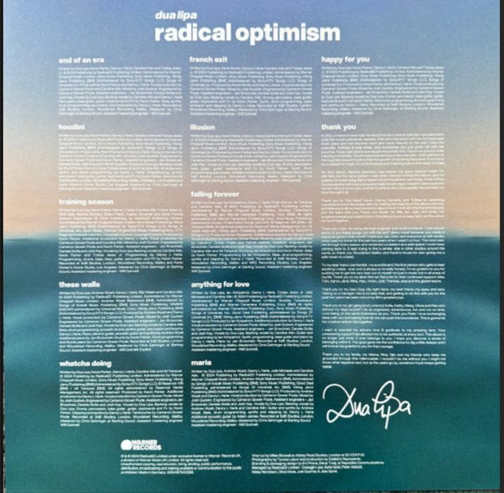 Dua Lipa - Radical Optimism LP (Curacao Blue Coloured)