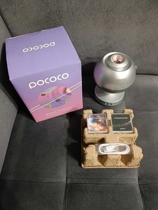 Projektor rzutnik galaktyk gwiazd 2 dyski w zestawie szary