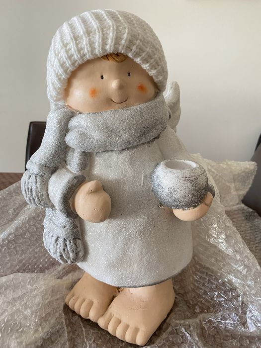 Anjo de Natal em ceramica