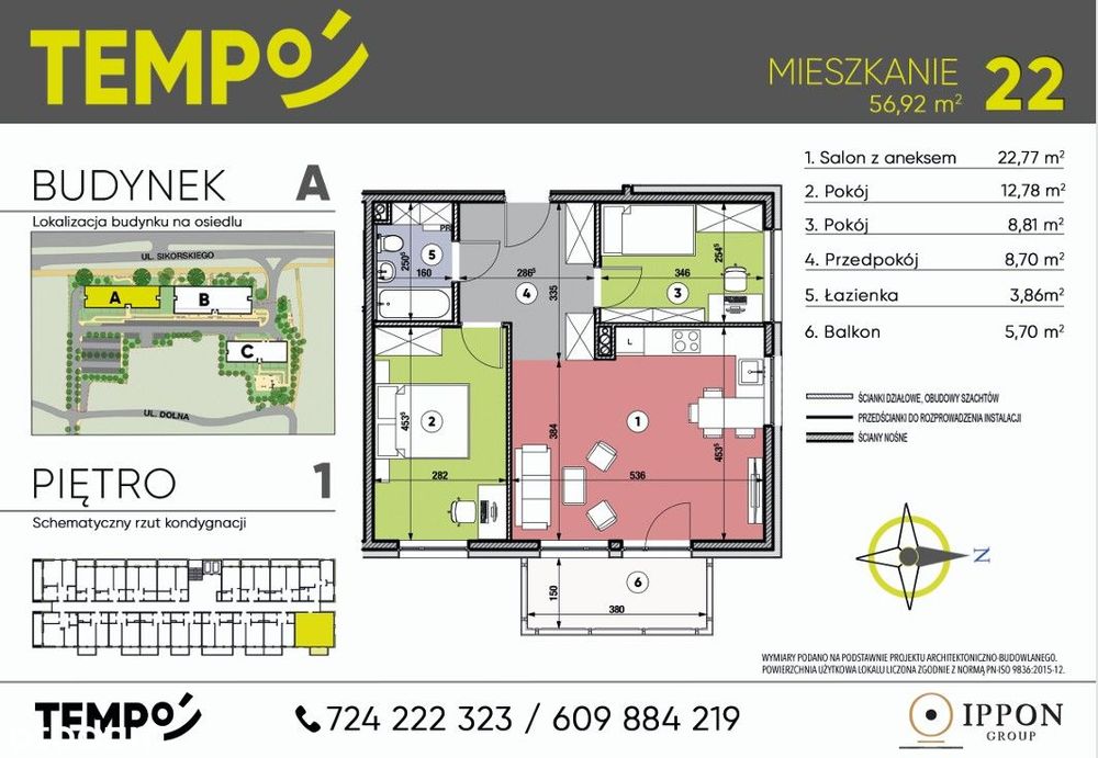 Osiedle TEMPO | 3 pokoje | A22 | balkon | garaż podziemny | smart home