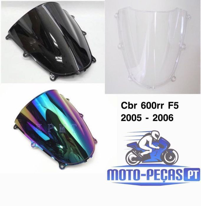 Viseira Honda cbr 600rr f5 ano 2005 ate 2006 vidro bolha frontal