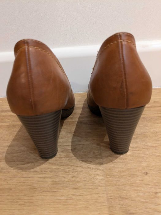 buty clara barson, obcas, brązowe