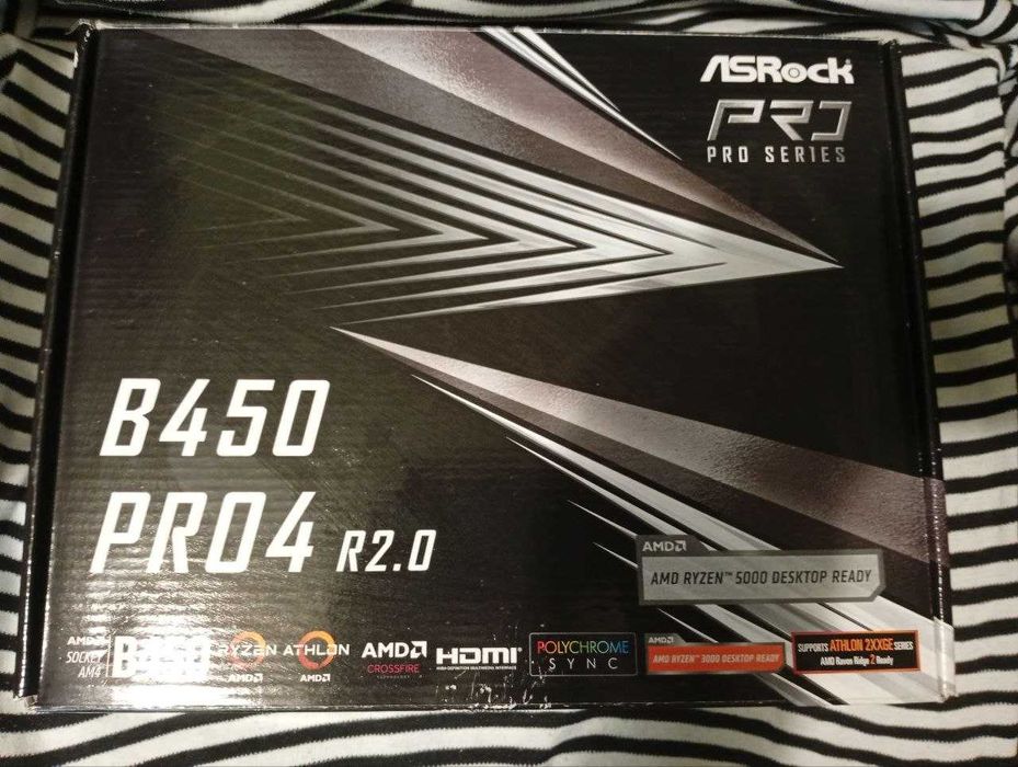 Материнская плата ASRock B450 Pro4 (sAM4, AMD B450, PCI-Ex16)