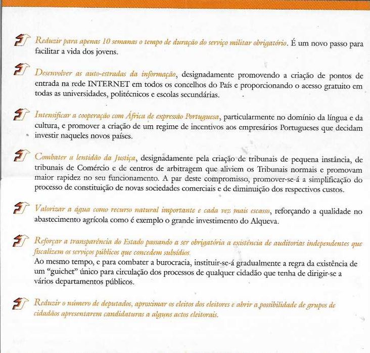 Política - PPD / PSD  - Desdobrável Eleições legislativas 1999