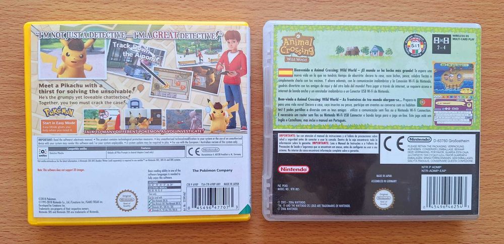 Animal Crossing Wild World & Detective Pikachu (Nintendo DS & 3DS)