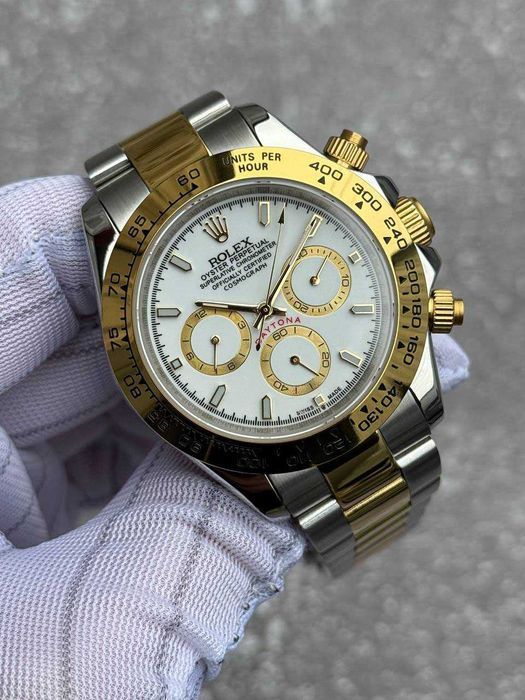 Чоловичий годинник Rolex Daytona Steel and Gold White