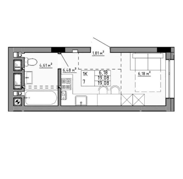 1-room apartment apartment by the address (area 19 m²) - Atlanta.ua - photo 3