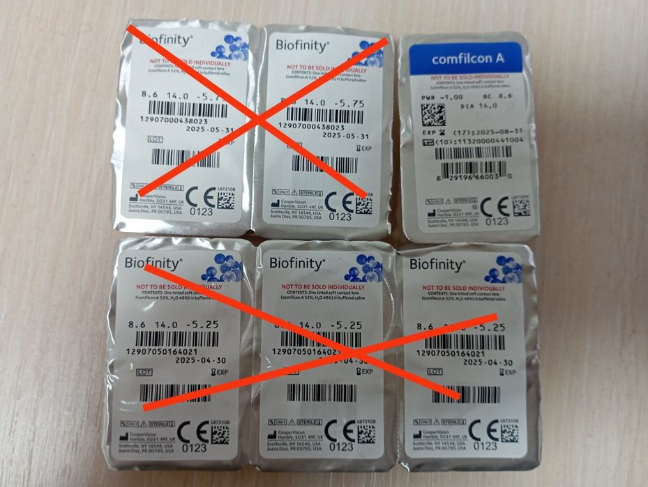 Розчин і  контактні лінзи Біофініті