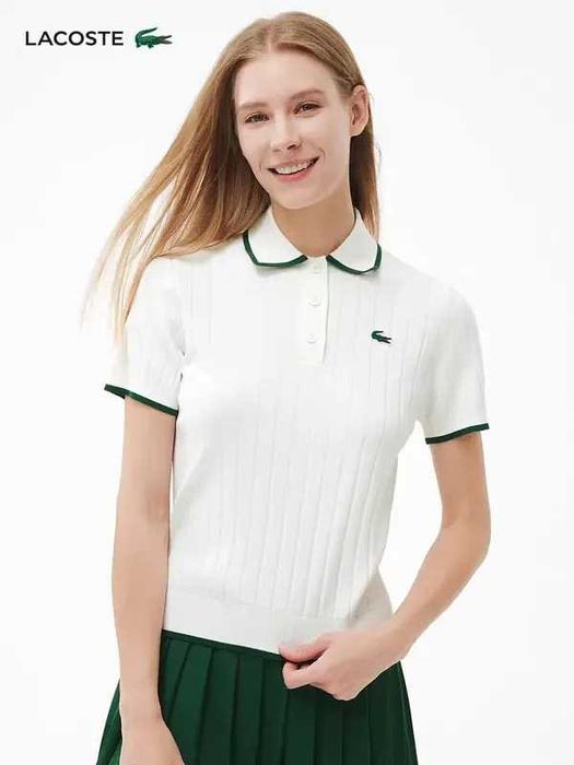 Футболка поло Lacoste XS-L біла і темно-синя
