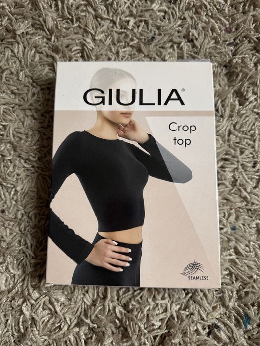 Бежева кофтинка з коротким рукавом GIULIA CROP TOP