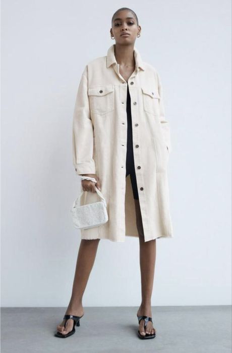 Сорочка плащ zara, вельветова