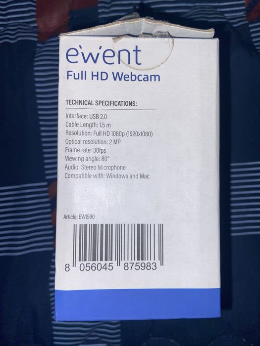 Webcam Ewent Full HD 1080p - Nova