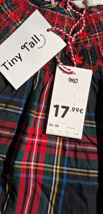 Vestido xadrez MO 3 anos