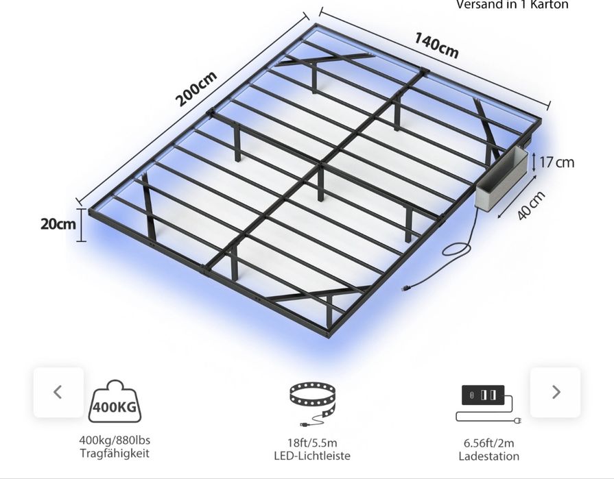 Cama flutuante moderna
