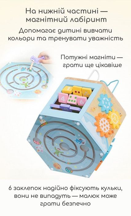 БІзікуб/бізіборд іграшка монтесорі БІЗІ ХАУС/бизиборд/бизикуб