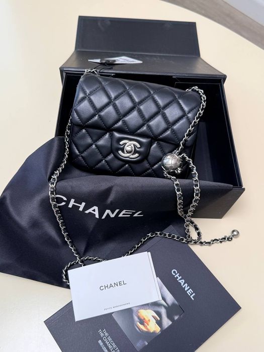 Premium ‼️Chanel Mini 17 Classic Flap Bag in Black with Silver