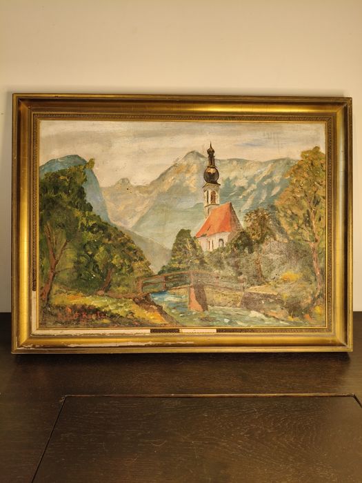 Stary pejzaż z kościołem Rudolf kantz