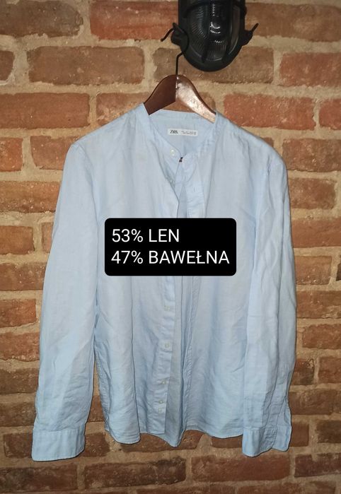 Lniana koszula. Zara. Rozmiar S. Błękitna