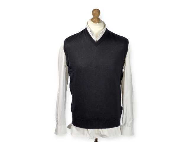 Kamizelka wełniana Clipper czarna Woolmark M/L unisex old money