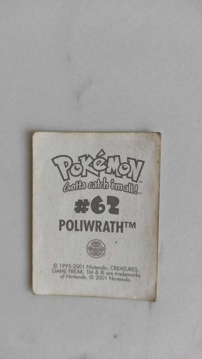 Naklejka #62 - Poliwrath, Pokemon, Chipita, Chipicao, Nintendo, 95-01
