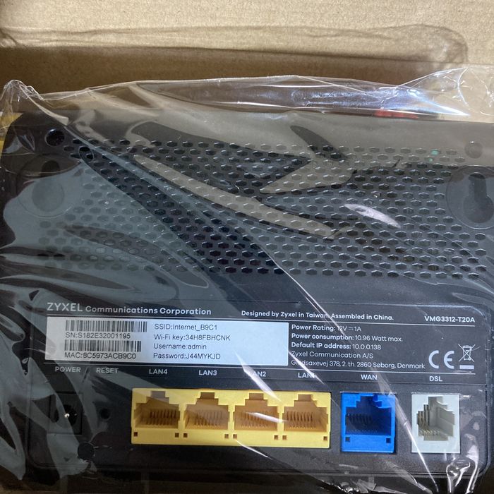 Modem Router Zyxel VDSL Gateway VMG3312-T20A - NOVO