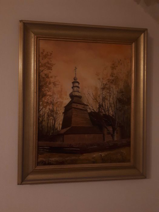 Obraz ręcznie malowany w oprawie