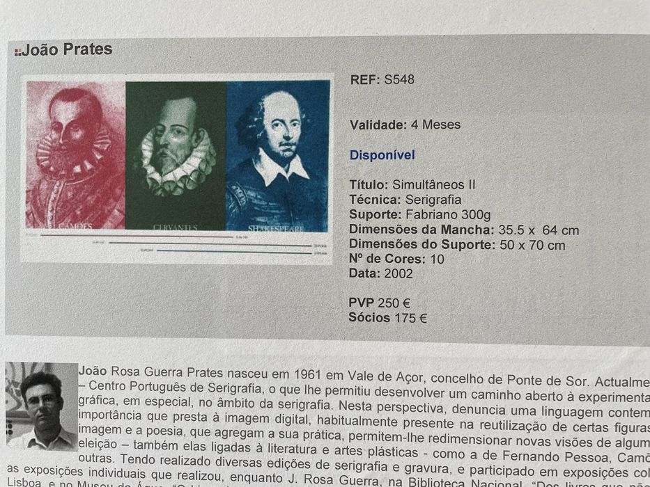 Serigrafia Simultâneos II João Prates